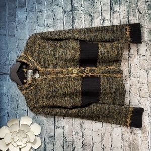 Vintage | Curio Retro 90s Y2k Gypsy Bohp Textured Knit Cardigan Sweater